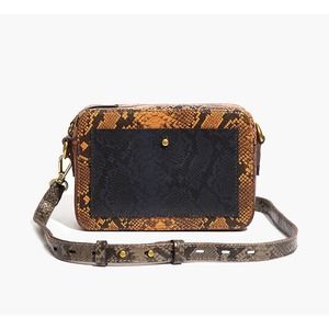 Madewell The Transport Camera Bag Colorblock Snake Embossed Shoulder Bag NWT